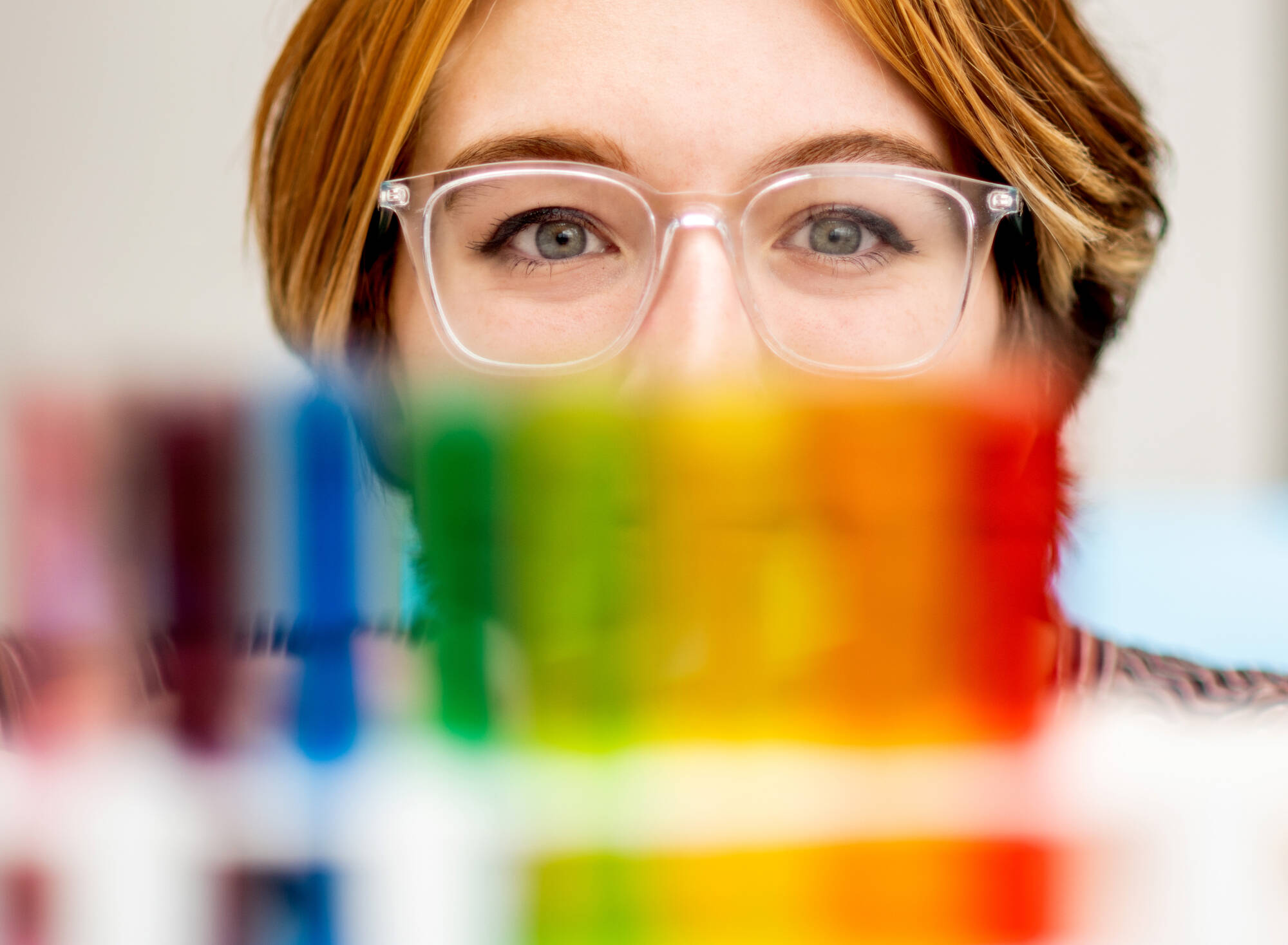 Grand Valley State University student scholar and biochemistry major, Lizzy Sielaff, pictured, and Dr. Shannon Biros are working to create a luminescent lanthanide-ligand complex that could target the surface of cancer cells. Lanthanide metals coordina...